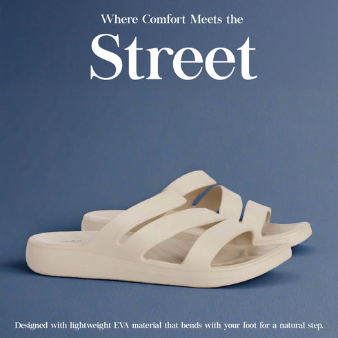 Women's Three-Strap Platform Comfort Slides