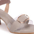Women's Buckle Detail Square Toe Block Heel Sandals