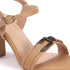 Women's Buckle Detail Square Toe Ankle Strap Block Heel Sandals