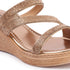 Women's Metallic Glitter Wedge Slide Sandals