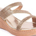 Women's Metallic Glitter Wedge Slide Sandals