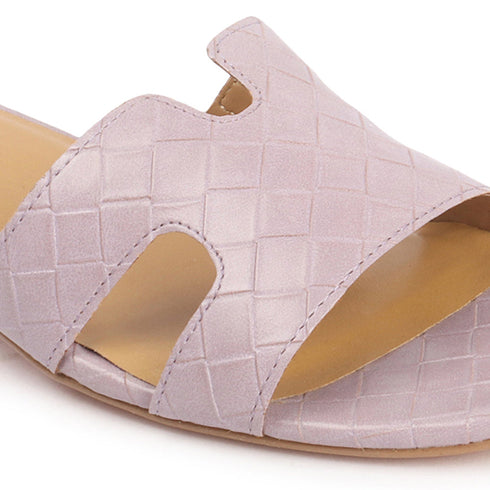 Women's Textured Open Toe Block Heels sandal